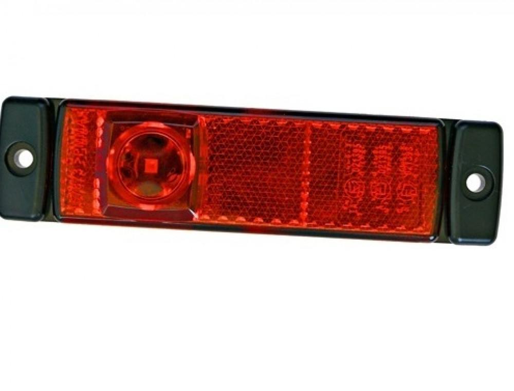 Hella Markering LED met Reflector Rechthoekig Opbouw Rood 5mtr Kabel