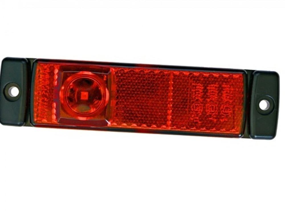 Hella Markering LED met Reflector Rechthoekig Opbouw Rood 50cm Kabel