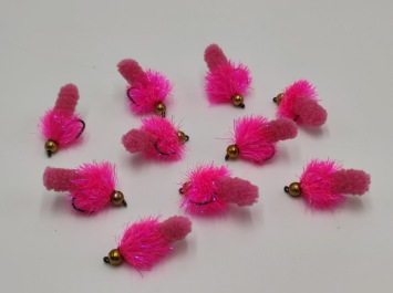 Size 10 Mopster Blob Pink UV Bead Head Barbless
