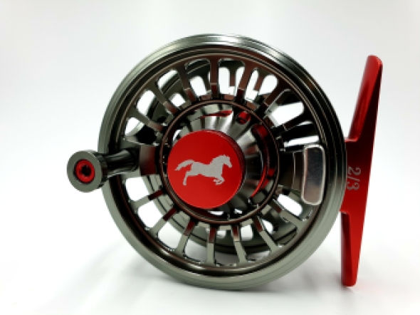 FLC Stallion 2/3 Reel Gunsmoke Metallic Red
