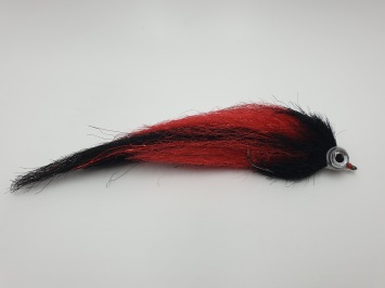 Size 6/0 A&M Pike Streamer Red/Black Flash