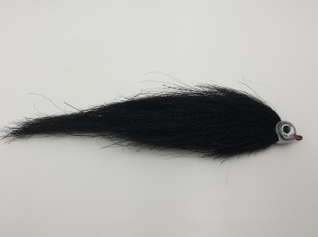 Size 6/0 A&M Pike Streamer All Black Flash