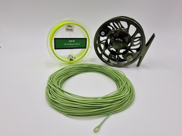 A&M 9 ft E.C.R. # 6 Combiset G6 Olive Fly Reel