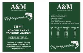 A&M 7,5 ft Tapered leader 3X