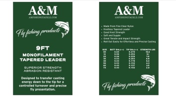 A&M 9ft Tapered leader 0X