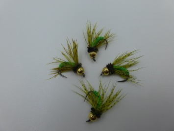Size 16 Tungsten Gatgut Caddis Green Barbless