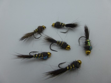 Size 12 Flash Back Grey Bead Head Barbless