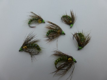 Size 14 Holy Grail Olive Bead Head Barbless