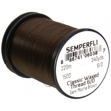 Classic Waxed Thread 6/0 Dark Mocha Brown 220m 