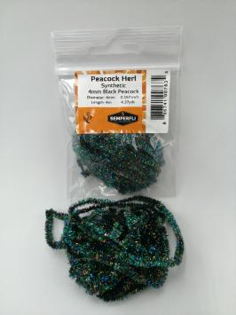4 mm Synthetic Peacock Herl Black