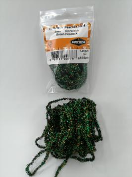 2 mm Synthetic Peacock Herl Green