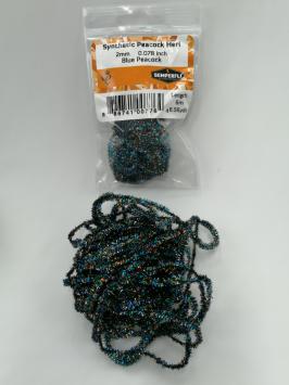 2 mm Synthetic Peacock Herl Blue