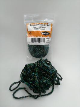 2 mm Synthetic Peacock Herl Black