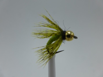Size 16 Tungsten Gatgut Caddis Green Barbless