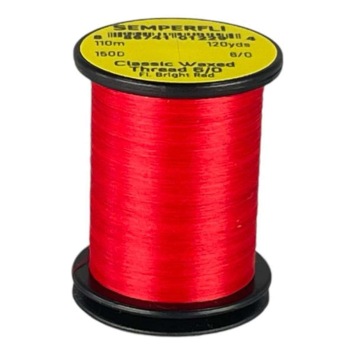 Classic Waxed Thread 6/0 Fluo Bright Red 110 meter