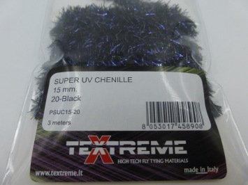 Super UV  Blob Ice Chenille 15 mm - 20 Black