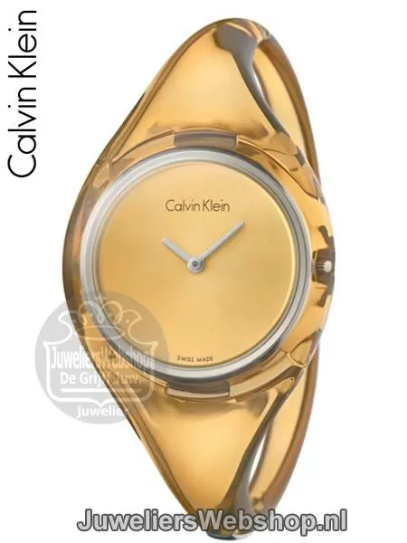 Calvin Klein Pure K4W2SXF6 Horloge. CK Pure Small Geel dames horloges