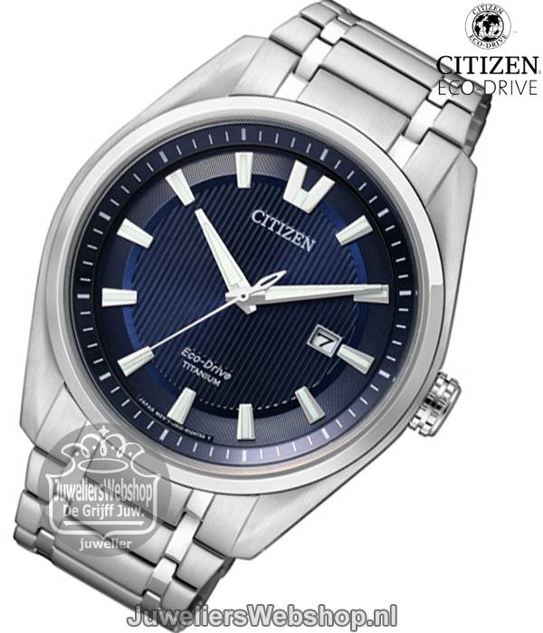Citizen AW1240-57L horloge Eco-Drive Blauw Titanium