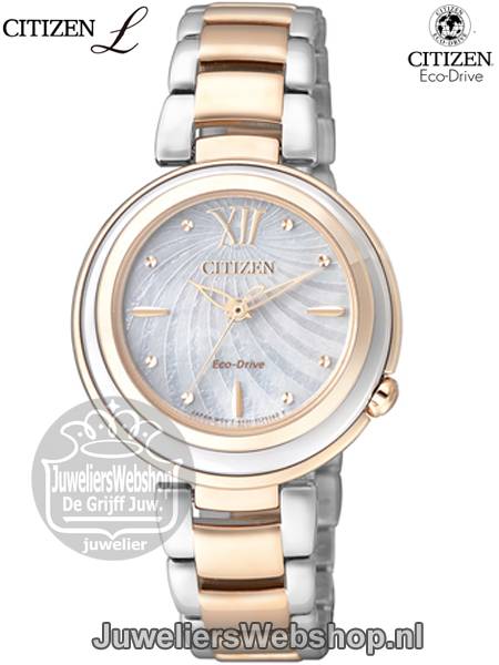 Citizen EM0335-51D horloge dames Eco-Drive Bi Color
