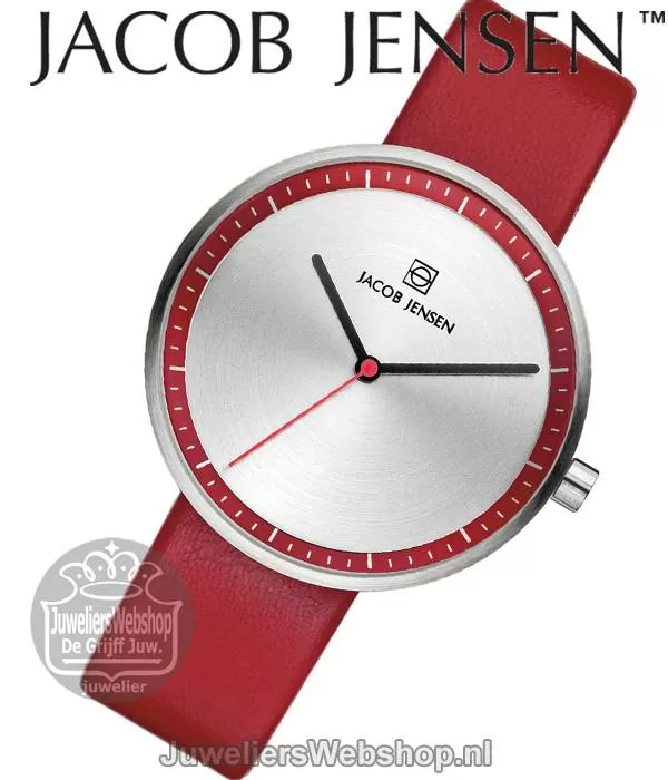 Jacob Jensen 283 Dames horloge Strata Rood Horloges JJ283