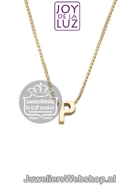 Joy de la Luz Yi-P gouden initials ketting met letter hanger P
