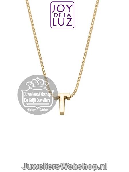 Joy de la Luz Yi-T gouden initials ketting met letter hanger T