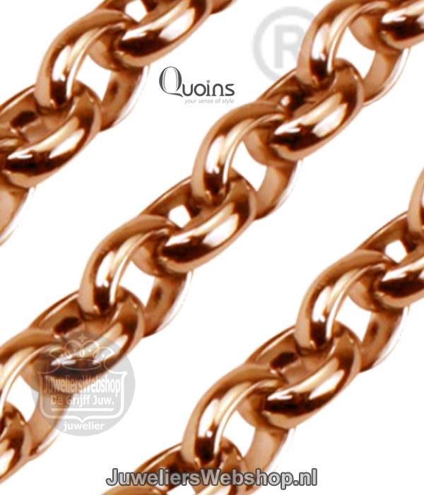 Quions QK-S3-R Dikke Rolo Ketting Rose 50 cm