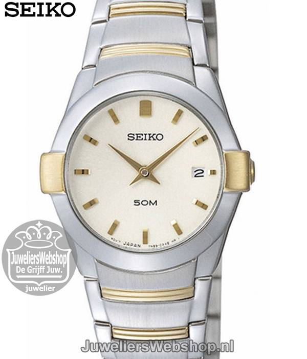 Seiko SXB386P1 horloge Edelstaal Bi Color