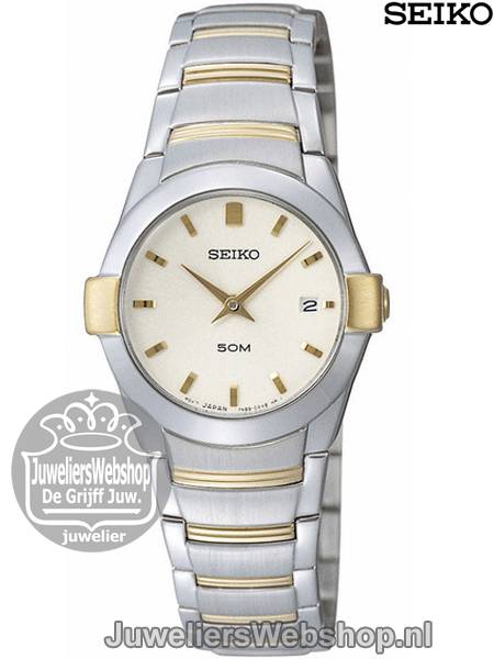 Seiko SXB386P1 horloge Edelstaal Bi Color