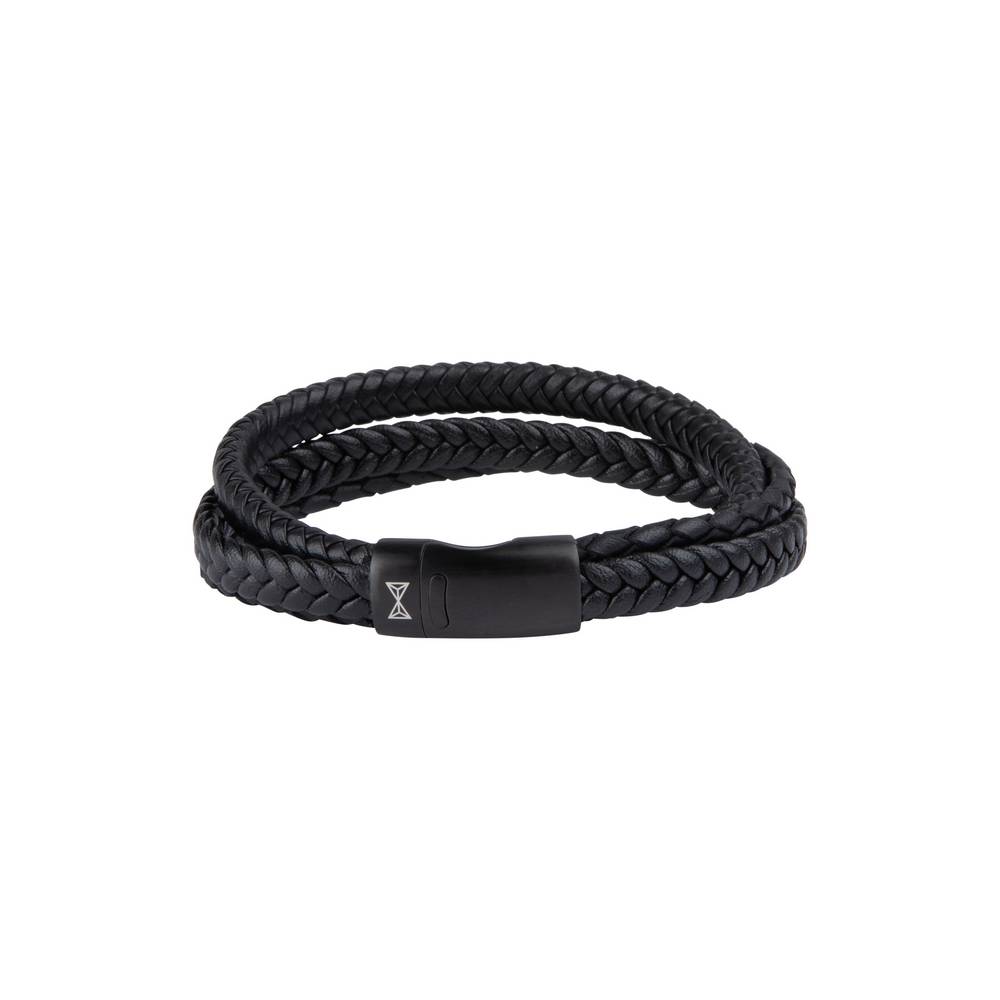 Aze Jewels Iron Three String Black-on-Black Armband AZ-BL002-D-210