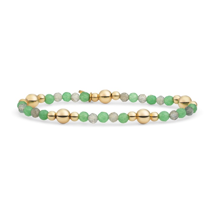 sparkling jewels Green Aventurine & Labradorite Bold Mix Armband BLK02G-G29-G18
