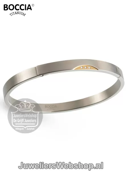 Sherlock Holmes genade emmer Boccia 03006-03 Armband Dames Bicolor Titanium met Diamant