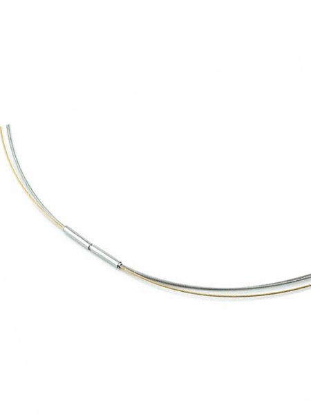 boccia ketting bicolor staaldraad met titanium sluiting 0804-02 45cm