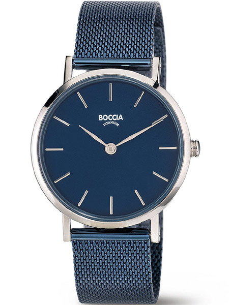 boccia 3281-07 dames horloge titanium blauw