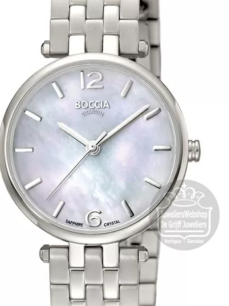 Boccia dames horloge 3339 01 titanium met parelmoer wijzerplaat