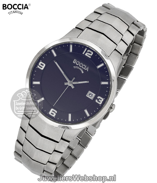 boccia heren horloge 3561-04 titanium blauw