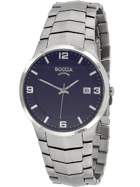 boccia horloge heren met blauwe wijzerplaat 3561-04