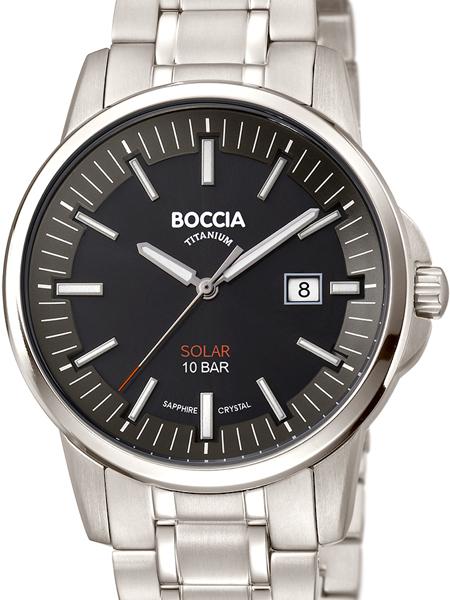 boccia 3643-04 heren horloge titanium zwart