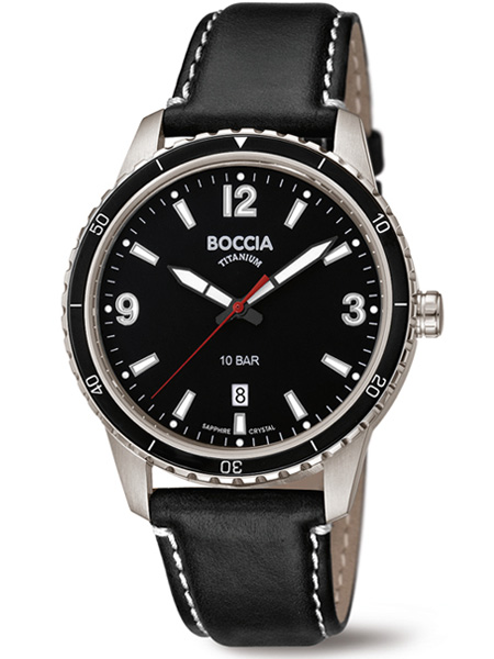 boccia 3635-01 heren horloge titanium zwart