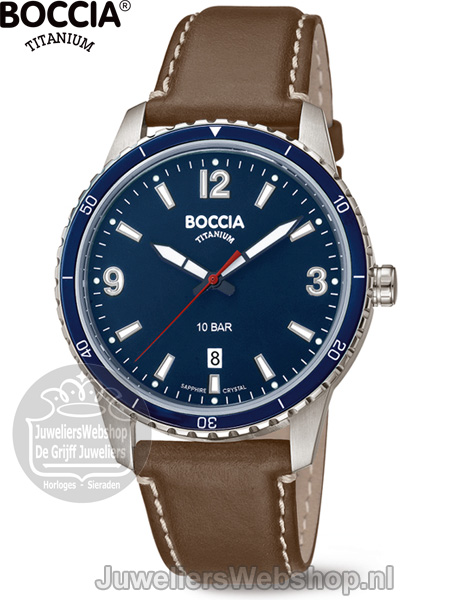 boccia 3635-02 heren horloge titanium zwart
