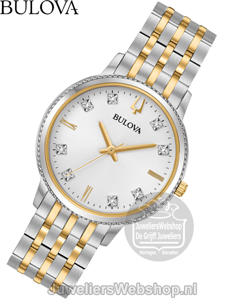 Bulova Diamond 98P189 Dames Horloge Bicolor met Diamant