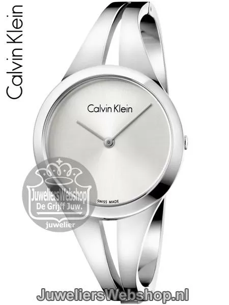 Vermenigvuldiging Rondsel Datum Calvin Klein Addict Horloge K7W2S116 CK Zilver Dames Horloge