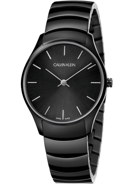 calvin klein classic horloge k4d22441 midsize zwart