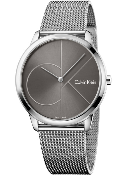 calvin klein minimal heren horloge k3m21123 grijs