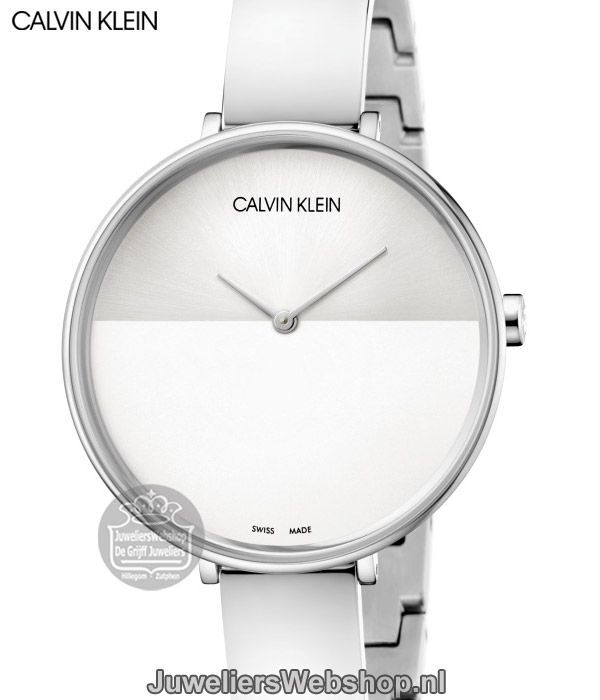 calvin klein k7a23146 rise horloge wit-zilver