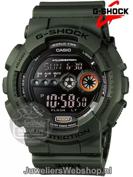 Casio G-SHOCK GD-100MS-3ER Army Green G-Shock Horloge heren