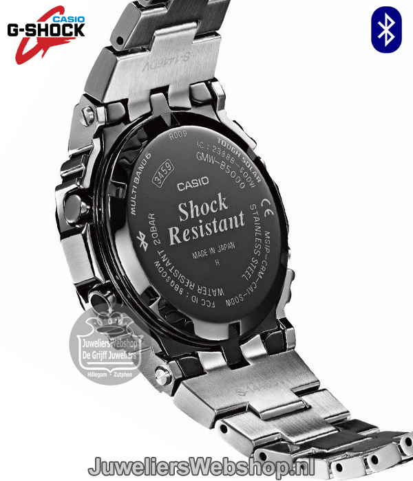 Casio G-Shock Bluetooth Solar horloge GMW-B5000D-1ER full metal zilver