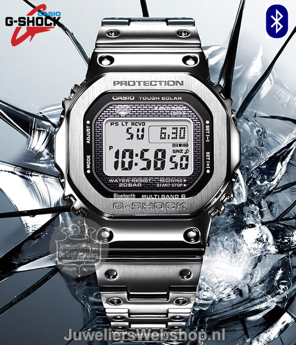 Casio Bluetooth G-shock horloge Solar full metal zilver GMW-B5000D-1ER
