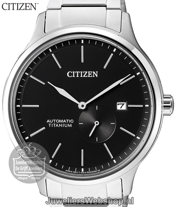 citizen automatic titanium herenhorloge NJ0090-81E  zwart