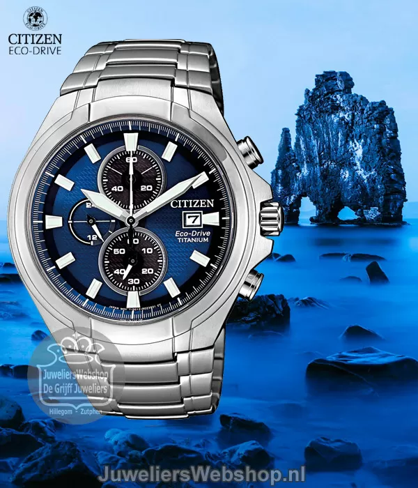 Horloge Chronograaf Drive Titanium Blauw Eco CA0700-86L Citizen